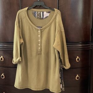 Free People Sage Button-Down Top